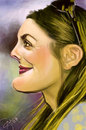 Cartoon: Drew Barrymore (small) by salnavarro tagged finger,painted,caricature,drew,barrymore,hollywood,icon