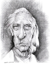 Cartoon: robert carande (small) by salnavarro tagged caricature,pencil,crosshatching,flickr,carande