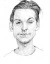 Cartoon: tobey mcguire (small) by salnavarro tagged hollywood,actor,spiderman,caricature,pencil