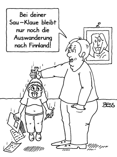 Cartoon: Abschaffung der Schreibschrift (medium) by besscartoon tagged schreibschrift,abschaffung,auswanderung,finnland,sauklaue,schule,unterricht,lernen,pädagogik,erziehung,hauptschule,realschule,gemeinschaftsschule,werkrealschule,gymnasium,lehrer,pauker,bess,besscartoon