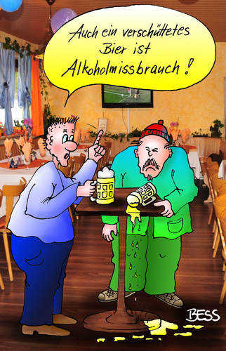 Cartoon: Alkoholmissbrauch (medium) by besscartoon tagged männer,kneipe,alkohol,drogen,bier,alkoholmissbrauch,trinken,bess,besscartoon