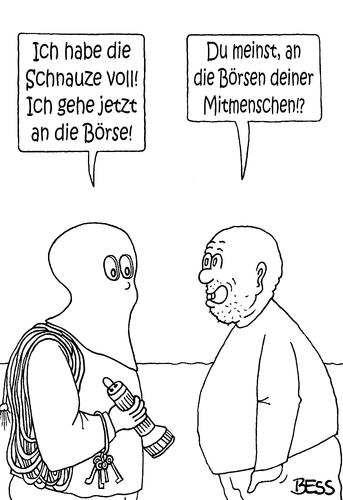 Cartoon: an die Börse gehen (medium) by besscartoon tagged männer,einbrecher,börse,geld,mitmenschen,euro,diebstahl,geldbörse,klauen,bess,besscartoon