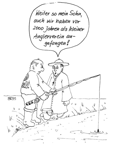 Cartoon: Angelverein (medium) by besscartoon tagged besscartoon,bess,angeln,christentum,religion,pfarrer,kirche,männer