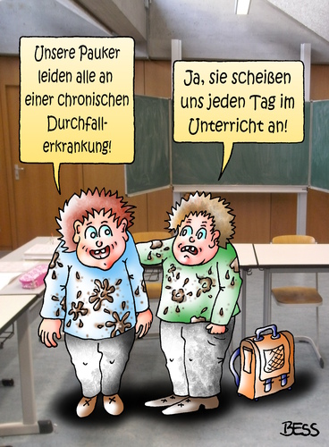 Cartoon: angeschissen (medium) by besscartoon tagged besscartoon,bess,gymnasium,gemeinschaftsschule,schüler,werkrealschule,realschule,hauptschule,grundschule,lernen,pauker,lehrer,pädagogik,durchfall,schule