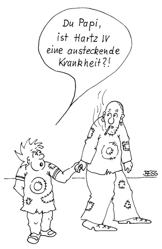 Cartoon: Ansteckende Krankheit? (medium) by besscartoon tagged vater,sohn,hartz,arge,arbeitslos,arbeit,krank,bess,besscartoon