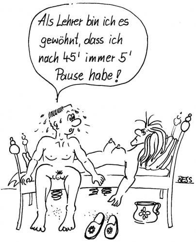Cartoon: armes Lehrer-Dasein (medium) by besscartoon tagged besscartoon,bess,pause,beziehung,paar,frau,mann,lehrer