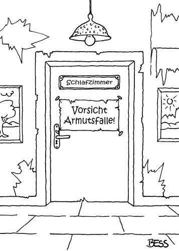 Cartoon: Armutsfalle (medium) by besscartoon tagged kinder,familie,armutsfalle,vorsicht,schlafzimmer,sexualität,armut,bess,besscartoon