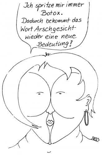 Cartoon: Arschgesicht (medium) by besscartoon tagged arsch,schönheit,botox,frau,bess,besscartoon