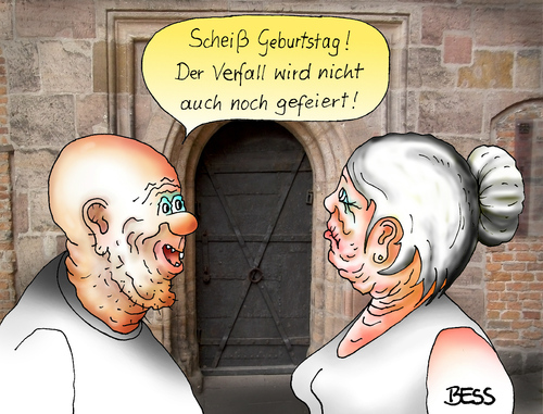 Cartoon: Basta (medium) by besscartoon tagged mann,frau,paar,beziehung,fest,geburtstag,verfall,feiern,bess,besscartoon