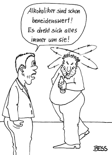 Cartoon: beneidenswert (medium) by besscartoon tagged männer,mann,alkohol,neid,rausch,trinken,betrunken,drogen,alkoholiker,bess,besscartoon