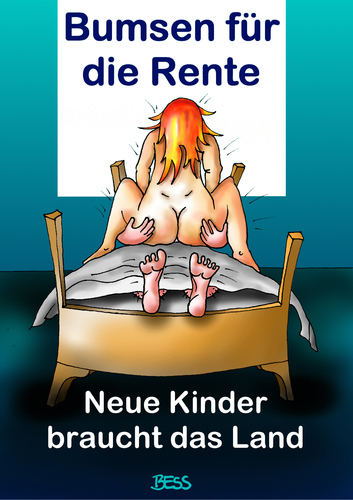 Cartoon: Bumsen für die Rente (medium) by besscartoon tagged alt,alter,rente,bumsen,kinder,demoskopische,entwicklung,alterspyramide,brd,kinderlosigkeit,kindergeld,regierung,koalition,zukunft,familie,bess,besscartoon