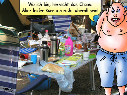 Cartoon: Chaos-Karle (medium) by besscartoon tagged mann,camping,chaos,urlaub,ferien,bess,besscartoon