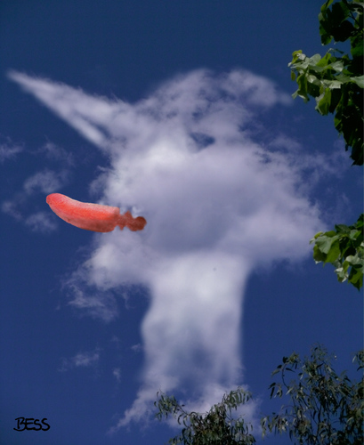 Cartoon: cloud face 3 (medium) by besscartoon tagged wolken,himmel,zunge,bess,besscartoon