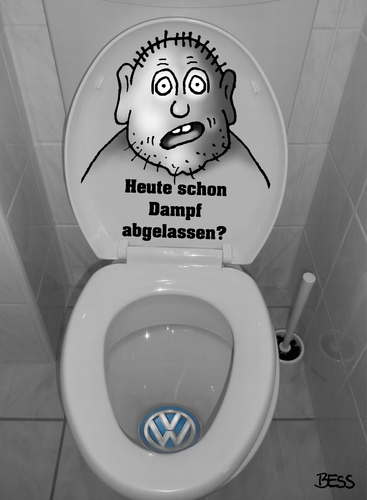 Cartoon: Dampf ablassen (medium) by besscartoon tagged dampf,ablassen,diesel,volkswagen,vw,usa,deutschland,europa,abgasmanipulation,manipulation,bess,besscartoon