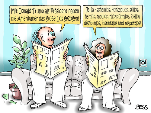 Cartoon: das große Los (medium) by besscartoon tagged donald,trump,schamlos,konzeptlos,stillos,haltlos,tabulos,rücksichtslos,ziellos,disziplinlos,instinktlos,respektlos,politik,washington,präsident,usa,amerika,bess,besscartoon