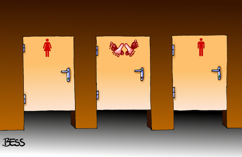 Cartoon: Die Alternative (medium) by besscartoon tagged wc,toilette,mann,frau,paar,beziehung,quicki,sexualität,bess,besscartoon