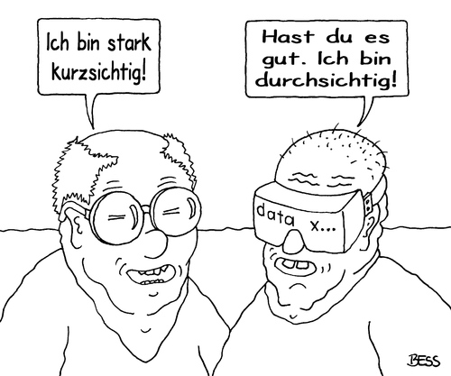 Cartoon: durchsichtig (medium) by besscartoon tagged kurzsichtig,durchsichtig,soziale,netzwerke,besscartoon,bess,computer,internet,gläserne,bürger,technik,datenbrille