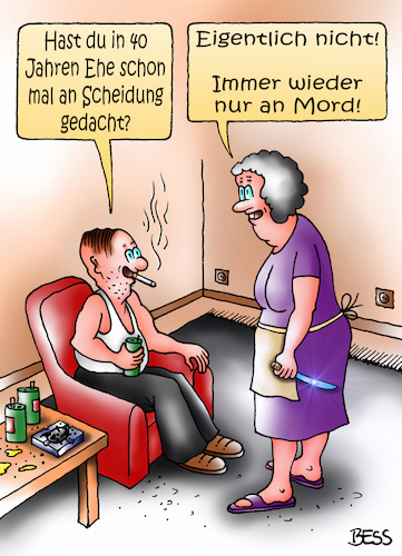 Cartoon: Ehrlichkeit (medium) by besscartoon tagged paar,ehe,liebe,beziehung,saufen,alkohol,scheidung,mord,gewalt,bess,besscartoon