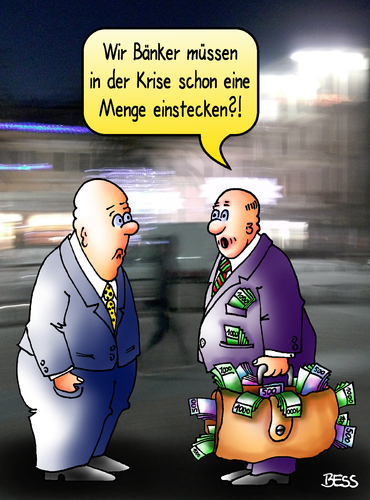 Cartoon: eine Runde Mitleid (medium) by besscartoon tagged bank,banken,manager,geld,finanzen,krise,euro,betrug,korruption,bess,besscartoon