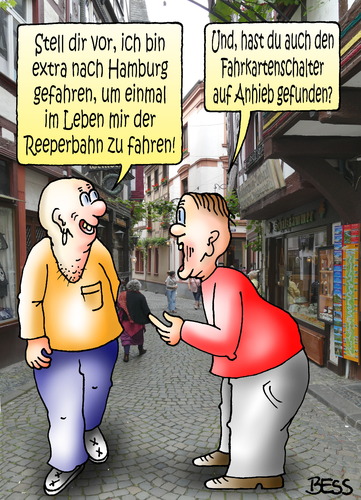 Cartoon: einmal im Leben (medium) by besscartoon tagged männer,hamburg,reeperbahn,bess,besscartoon