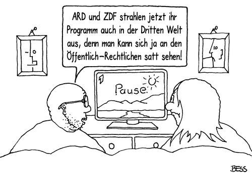 Cartoon: Entwicklungshilfe (medium) by besscartoon tagged ard,zdf,fernsehen,tv,dritte,welt,armut,reichtum,öffentlich,rechtlich,entwicklungshilfe,bess,besscartoon