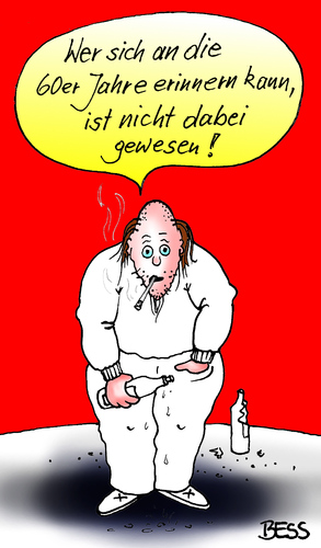 Cartoon: Erinnerungslücke (medium) by besscartoon tagged drogen,rauchen,saufen,trinken,erinnerung,60er,bess,besscartoon