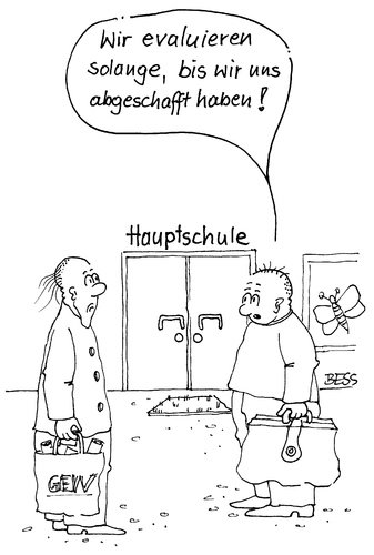 Cartoon: Evaluation (medium) by besscartoon tagged schule,leher,pädagogik,evaluation,hauptschule,bess,besscartoon