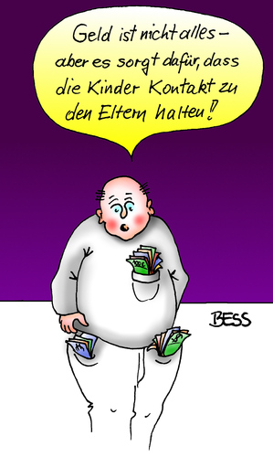 Cartoon: Familienbande (medium) by besscartoon tagged familie,geld,kinder,kontakt,bess,besscartoon