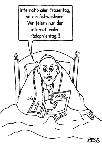 Cartoon: Festtage (medium) by besscartoon tagged kirche,religion,pfarrer,katholisch,internationaler,frauentag,pädophilie,pädophilentag,vatikan,bess,besscartoon