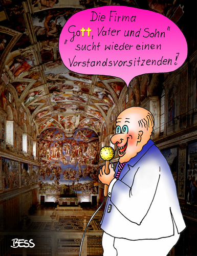 Cartoon: Firma - Gott Vater Sohn - (medium) by besscartoon tagged besscartoon,bess,vorstandsvorsitzender,kreuz,vorstand,sohn,vater,gott,firma,kardinal,konklave,kapelle,sixtinische,papstwahl,papst,vatikan,rom,katholisch,christentum,papam,habemus,religion,kirche