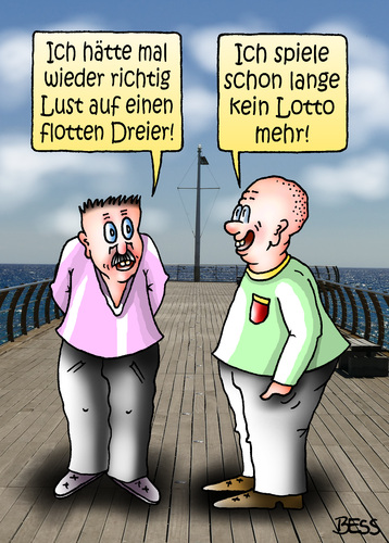 Cartoon: flotter Dreier (medium) by besscartoon tagged mann,männer,sexualität,flotter,dreier,lotto,bess,besscartoon