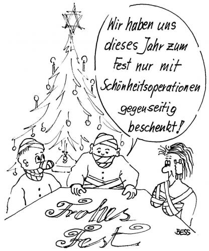 Cartoon: Frohes Fest (medium) by besscartoon tagged bess,fest,weihnachten,familie,kind,frau,mann,besscartoon