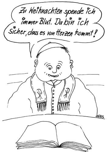 Cartoon: Frohes Fest (medium) by besscartoon tagged christentum,kirche,religion,feiern,fest,weihnachten,kreuz,rotes,blutspende,jesus,katholisch,spende,spenden,pfarrer,herz,bess,besscartoon