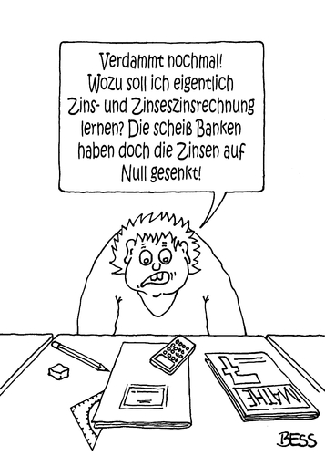 Cartoon: für die Katz (medium) by besscartoon tagged zinsrechnung,zinseszinsrechnung,schule,schüler,pädagogik,mathematik,lernen,bildung,banken,zinsen,erziehung,bess,besscartoon