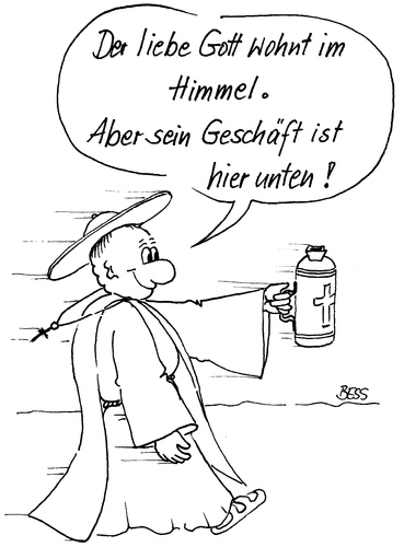 Cartoon: Geschäftstüchtig (medium) by besscartoon tagged bess,geschäft,geld,pfarrer,christentum,katholisch,himmel,gott,religion,kirche,besscartoon