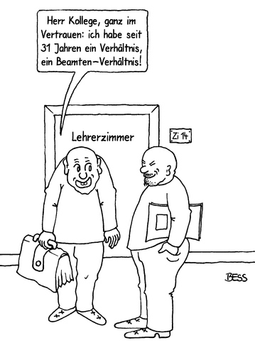 Cartoon: Geständnis (medium) by besscartoon tagged schule,lernen,unterricht,lehrer,beamten,verhältnis,pädagogik,erziehung,hauptschule,realschule,gemeinschaftsschule,werkrealschule,gymnasium,pauker,bess,besscartoon