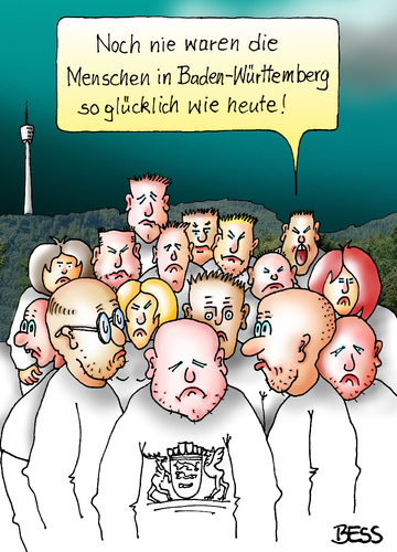 Cartoon: glückliche Menschen (medium) by besscartoon tagged baden,württemberg,glück,glücklich,zufriedenheit,unzufriedenheit,alltag,bess,besscartoon