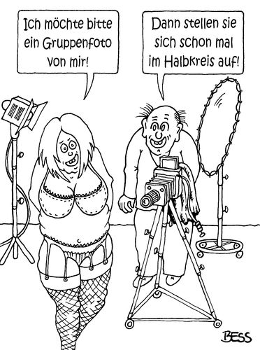 Cartoon: Gruppenfoto (medium) by besscartoon tagged frau,foto,fotograf,gewicht,gruppenfoto,halbkreis,übergewicht,sexualität,alter,bess,besscartoon