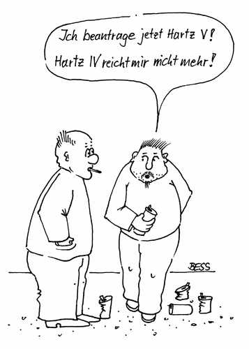 Cartoon: Hartz 5 (medium) by besscartoon tagged männer,hartz4,arbeitslos,arge,hartz5,bess,besscartoon