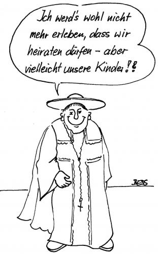 Cartoon: hoffnungsvoll (medium) by besscartoon tagged kinder,kirche,pfarrer,besscartoon,bess,zölibat