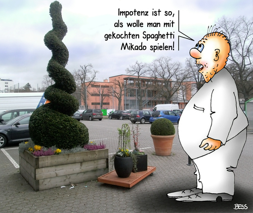 Cartoon: Impotenz (medium) by besscartoon tagged phallus,phallussymbol,impotenz,potenz,sexualität,gekochte,spaghetti,mikado,mann,pflanze,natur,bess,besscartoon