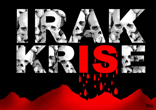 Cartoon: Irak Krise (medium) by besscartoon tagged irak,krise,nordirak,kurden,islamisten,dschihadisten,miliz,kämpfer,gewalt,flucht,vertreibung,tod,totenköpfe,bess,besscartoon