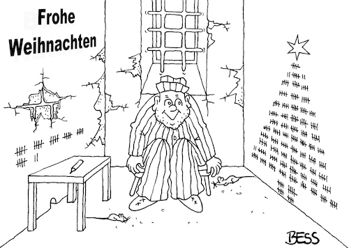 Cartoon: Knast-Weihnachten (medium) by besscartoon tagged weihnachten,advent,vorweihnachtszeit,merry,christmas,weihnachtsbaum,xmas,fest,mann,knast,knastbruder,gefängnis,bess,besscartoon