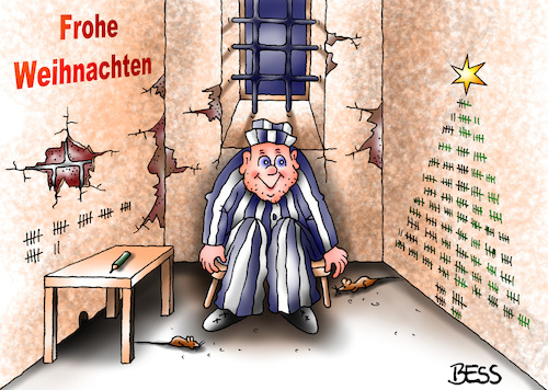 Cartoon: Knast-Weihnachten (medium) by besscartoon tagged weihnachten,advent,vorweihnachtszeit,merry,christmas,weihnachtsbaum,xmas,fest,mann,knast,knastbruder,gefängnis,bess,besscartoon