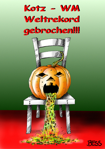 Cartoon: Kotz-WM (medium) by besscartoon tagged kotzen,kotz,brechen,wm,rekord,gebrochen,stuhl,kürbis,bess,besscartoon