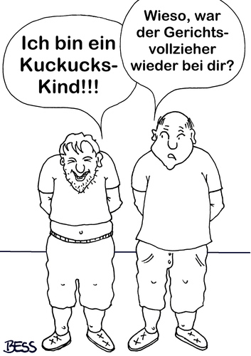 Cartoon: Kuckuckskind (medium) by besscartoon tagged gerichtsvollzieher,pleite,familie,heimlich,kind,kinder,kuckuckskind,lebenslüge,leiblicher,vater,mutter,nachwuchs,scheinvater,test,untergeschoben,kuckuck,vaterschaft,vaterschaftstest,bess,besscartoon