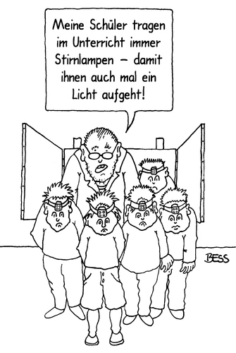 Cartoon: Lichtgestalten (medium) by besscartoon tagged schule,pädagogik,erziehung,licht,augehen,stirnlampe,schüler,unterricht,lernen,lehrer,pauker,realschule,hauptschule,werkrealschule,gemeinschaftsschule,gymnasium,bess,besscartoon