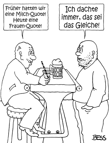 Cartoon: Männer (medium) by besscartoon tagged männer,frauenquote,milchquote,bauern,gleichberechtigung,emanzipation,eu,beruf,arbeit,arbeitswelt,bess,besscartoon