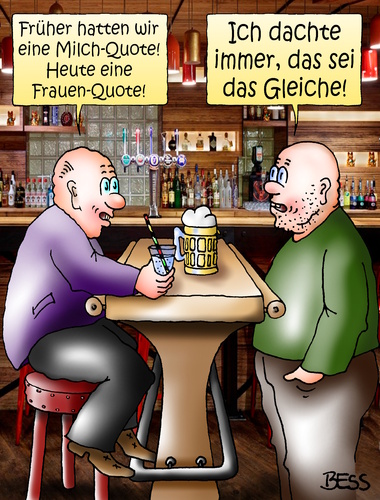 Cartoon: Männer (medium) by besscartoon tagged männer,frauenquote,milchquote,bauern,gleichberechtigung,emanzipation,eu,beruf,arbeit,arbeitswelt,bess,besscartoon