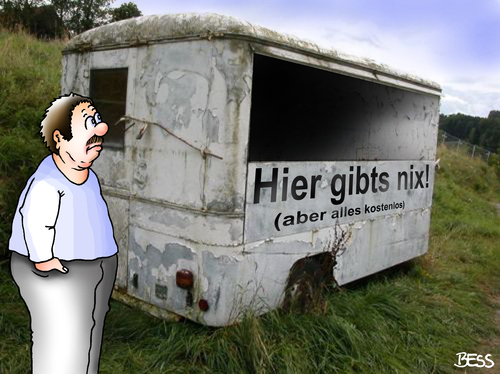 Cartoon: nix kostenlos (medium) by besscartoon tagged mann,nix,kostenlos,bess,besscartoon